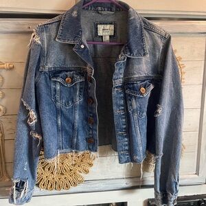 Forever 21 Blue Distressed Jean Jacket